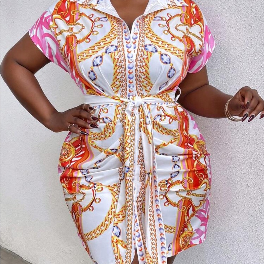 Vibrant Chain Print Dress